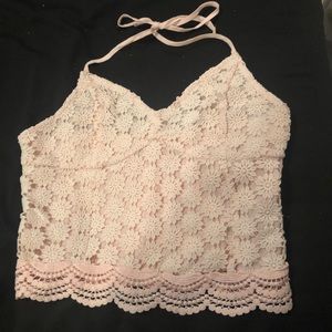 Cute little pink lacey crop top